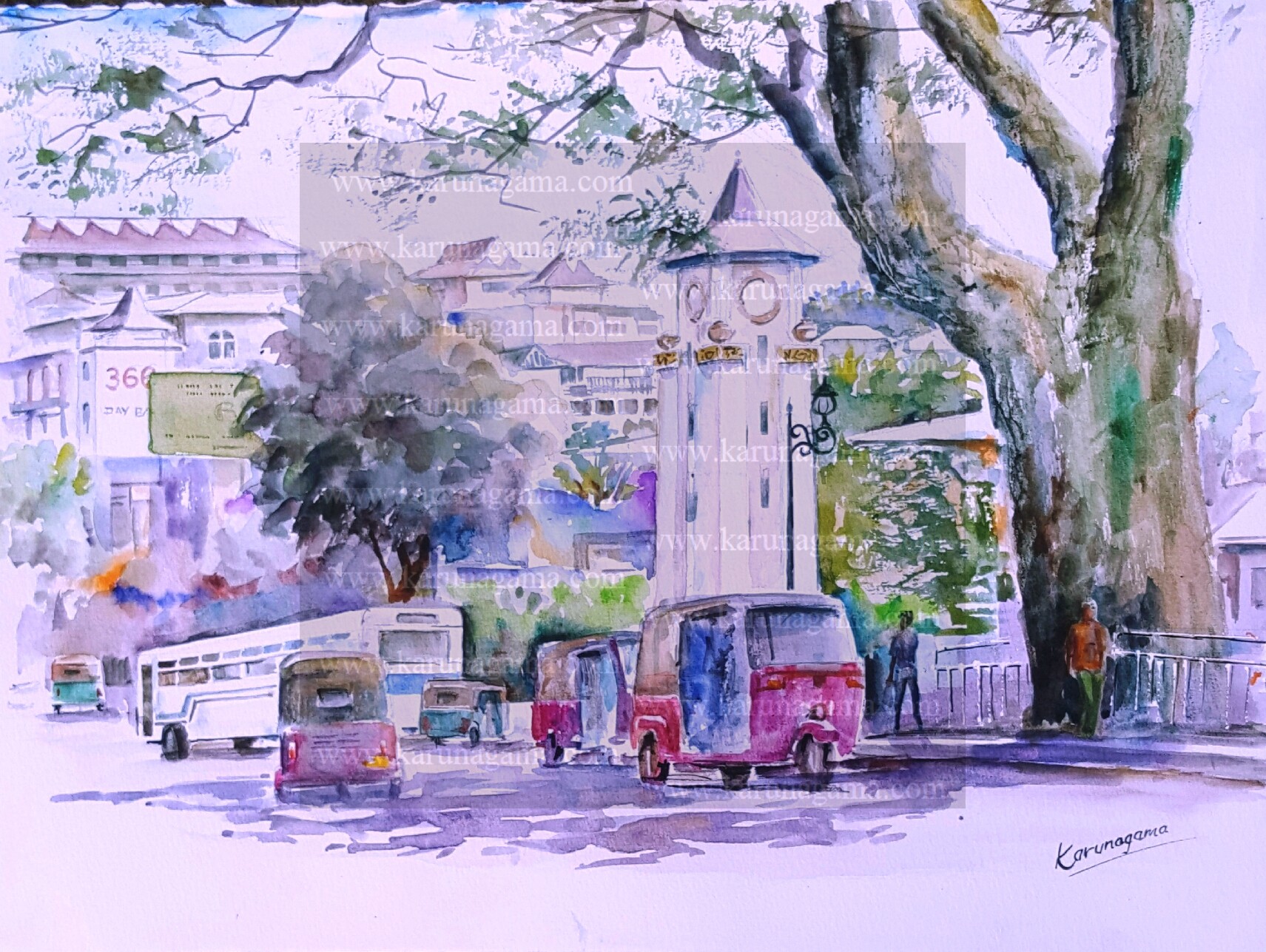 Clock tower and city center Karunagama Art Gallery